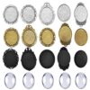 DROLE 30Pcs Brooch Bezels with Glass Cabochon