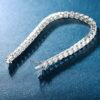 MDFUN 14k White Gold Plated Cubic Zirconia Tennis Bracelet