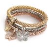 RINHOO FRIENDSHIP 3PCS Gold/Silver/Rose Chain Bracelet