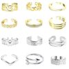 ONESING 12 Pcs Toe Rings for Women Open Tail Ring