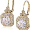 Yellow Gold Plated Sterling Silver Antique Drop Earrings