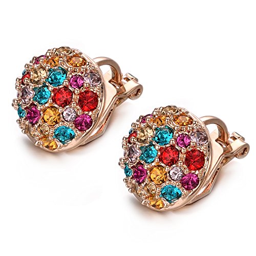 Yoursfs Clip On Earrings for Women Multicolor Crystal