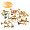 12pcs Imitation Crystal Clip-on Earring Converters Earring