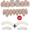 TSANLY Gold Grillz Iced Out CZ Diamond Top & Bottom Set 