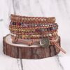 Bonnie Leather Wrap Bracelet Handwoven