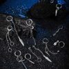 Hinged Hoop Dangle Earrings with Long Chain Pendant