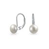 Simple White Freshwater Cultured Pearl Earrings For Women