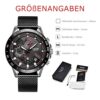 Elegant Waterproof Black LIGE Men Watch Chronograph