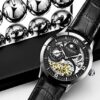 Stührling Original Watch for Men Skeleton Watch Dial, Dual Time, AM/PM Sun Moon