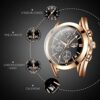 LIGE Casual Leather Watch Analog Quartz Watch