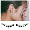 Ear Cuffs Climber Sterling Silver Earrings Hypoallergenic Crystal