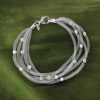 Ross-Simons Italian Sterling Silver Beaded Mesh Bracelet