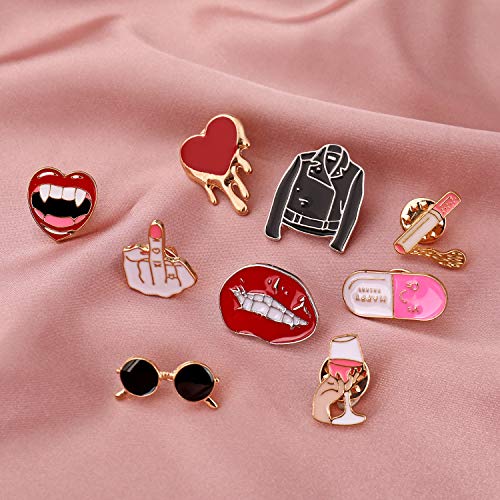 JLJ Enamel Pin Set: Add Whimsy to Your Style with Cute Vampire, Skull, and Witch Brooches for Parties and Costume Decor