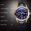 Mens Watches LIGE Fashion Leather Watch Analog Quartz Watch