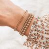 Reoxvo Gold Bracelets for Women,Stacking Beaded Ball