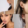 8 Pairs Small Gold Silver Butterfly Hoop Earrings