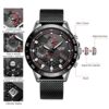 Elegant Waterproof Black LIGE Men Watch Chronograph