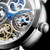Silver Skeleton Dial, Dual Time Stührling Original Mens Watch