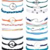 CASSIECA 19 Pcs Surfer Wave Strand Bracelet