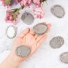 10pcs Antique Silver Oval Alloy Tray Vintage