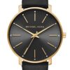 Michael Kors Gold/Black Watch with Leather Strap