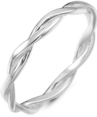 INBLUE Sterling Silver Twist Rings for Women