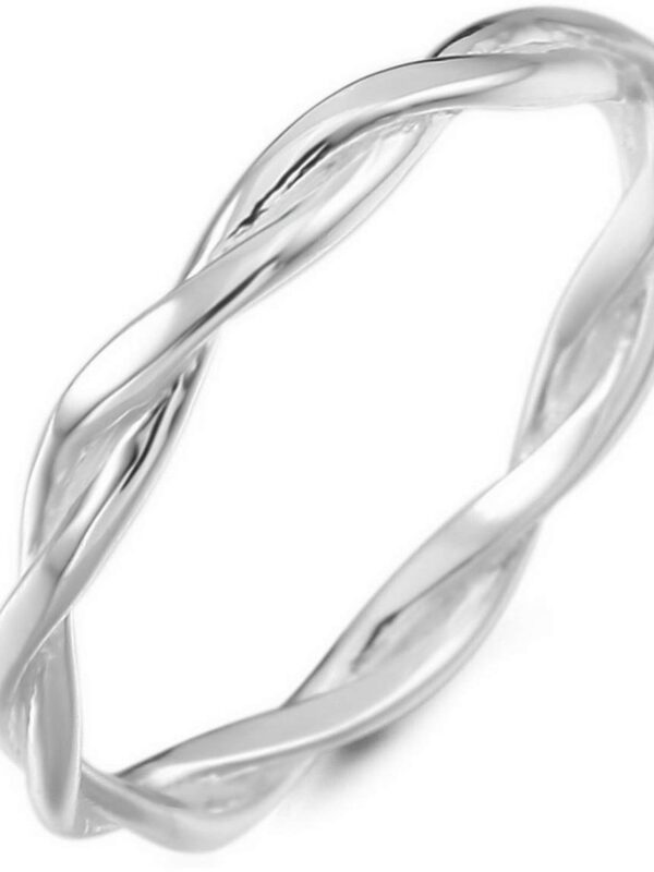 INBLUE Sterling Silver Twist Rings for Women