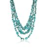 Elegant 20-inch green simulated turquoise necklace with a three-strand design and toggle clasp, perfect for special occasions. 