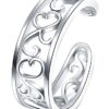 BORUO 925 Sterling Silver Toe Ring, Flower Hawaiian Leaf
