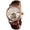 Akribos XXIV Men's AK493 Diamond Encrusted Mechanical Tourbillon Watch with Alligator Leather Strap and Tourbillon Movement