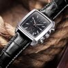 MEGIR Men Watches with Leather Strap, Luminous Rectangular