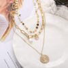 Dainty Layered Choker Necklaces Handmade Lock Heart Pendant