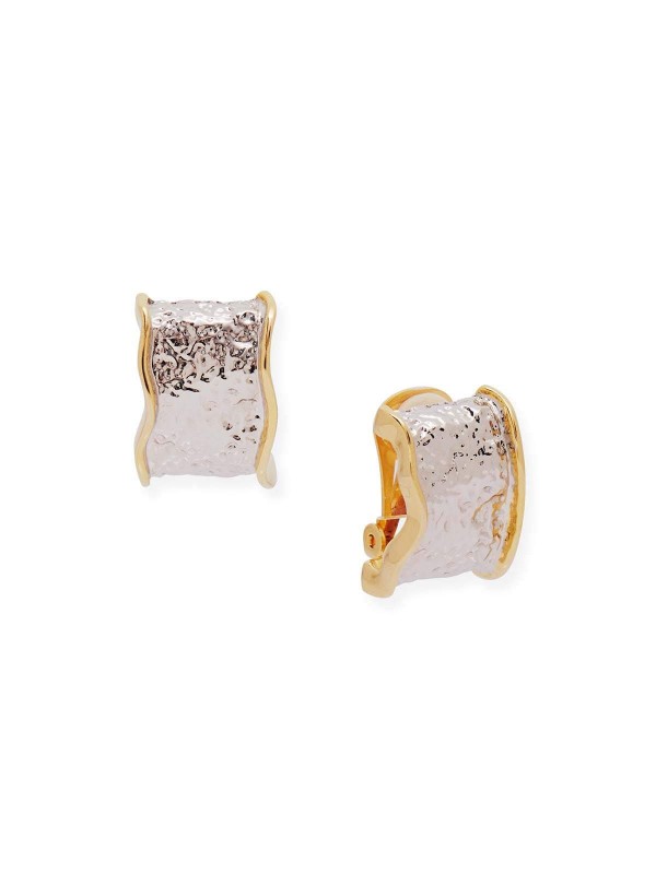 Misook Two-Tone Clip On Earrings