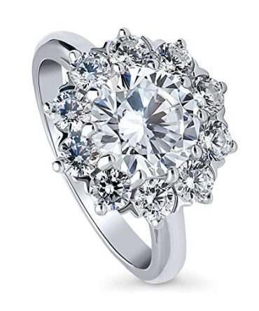 Flower Halo Engagement Ring - 3.1 CTW (Size 4.5)