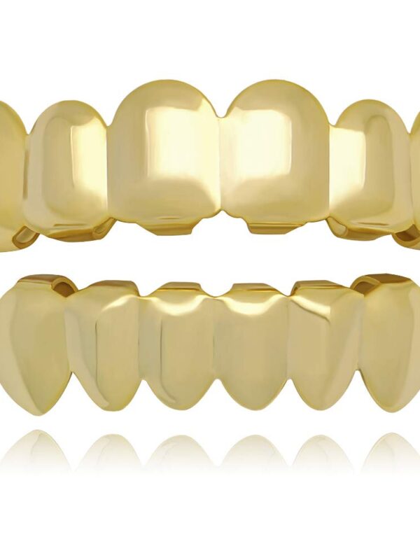 14k Gold Teeth Grillz Top Bottom Grills Set