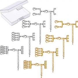 8 Pieces Multi Strand Slide Clasp Lock Necklace