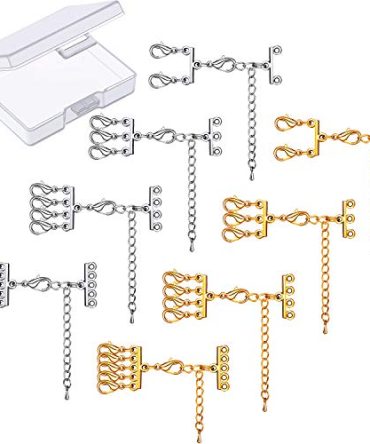 8 Pieces Multi Strand Slide Clasp Lock Necklace