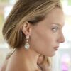 Dazzling Nights with Mariell Gold Teardrop Chandelier Clip-On Earrings - Sparkle at Prom, Wedding, and Special Events