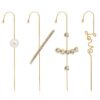 14K Gold Hypoallergenic Love Pearl Climber Earrings