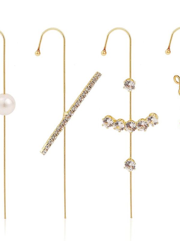 14K Gold Hypoallergenic Love Pearl Climber Earrings
