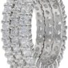 Cubic Zirconia All-Around Band Stacking Ring Set
