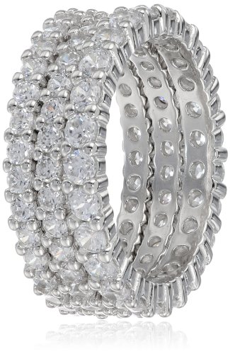 Cubic Zirconia All-Around Band Stacking Ring Set