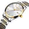 Men's Analog Quartz Wrist Watch – R ONTHEEDGE Roman Numeral White Gold, Stylish & Waterproof