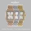 Rectangle Dress Watch with Crystal Decorated Bezel Peugeot