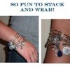 Women's Stainless Steel Message Charm Expandable Wire Bangle Bracelet