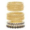 Steve Madden Yellow Gold Tone and Black Rhinestone