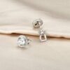 Sllaiss Sterling Silver 10mm Halo Ear Clip Swarovski Crystals