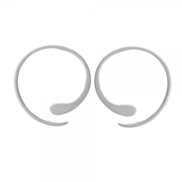 Boma Jewelry Sterling Silver Pull Through Hoop Earrings