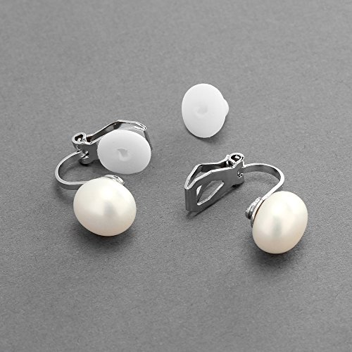 Mariell 9mm Ivory Shell Pearl Clip-On Earrings