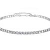 EFTOM 1 Row Silver Rhinestone Choker Necklace